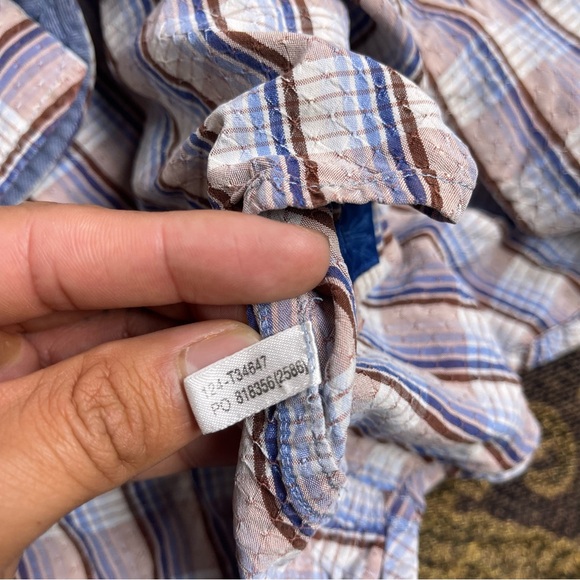 Tommy‎ Bahama Shirt Men Size L Blue Check Textured Silk Long Sleeve Casual - Picture 7 of 9